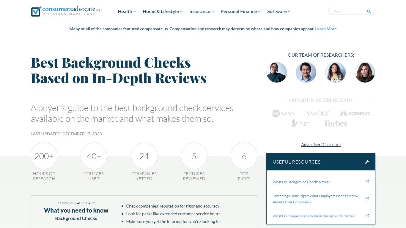 Best Background Check Services of 2024 [Updated] - ConsumersAdvocate.org